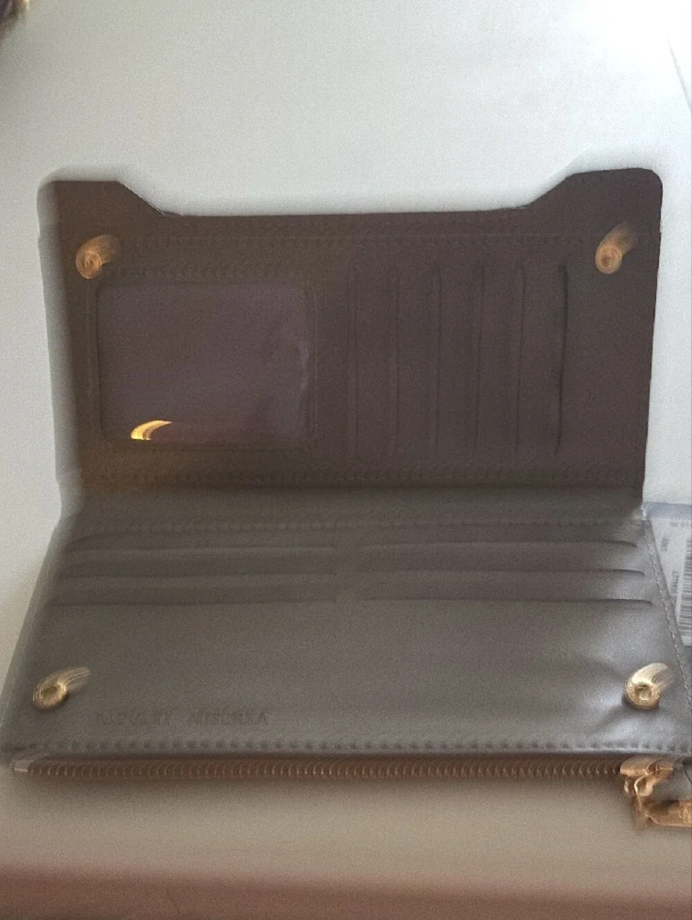 Badgley Mischka Black Quilted Wallet with Gold Hardware